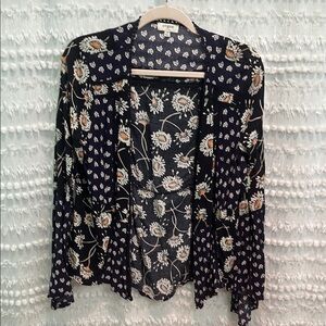 Floral Open Front Kimono Sz M